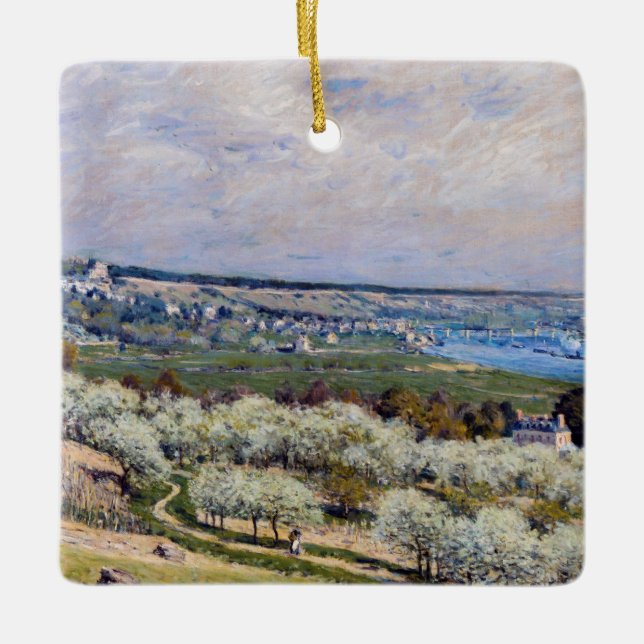 Alfred Sisley - Terrasse auf Saint-Germain, Frühja Keramikornament (Vorderseite)