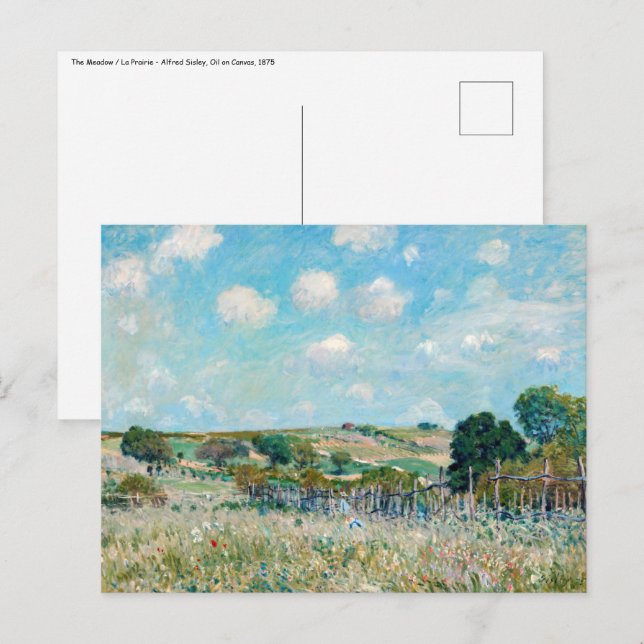Alfred Sisley - The Meadow Postkarte (Vorne/Hinten)
