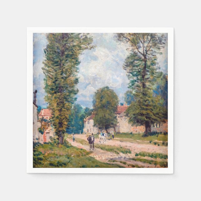 Alfred Sisley - The Versailles Road Serviette (Vorderseite)