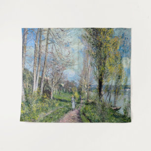 Alfred Sisley - Ufer der Seine bei By Wandteppich