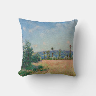 Alfred Sisley - Wiesen von Sahurs am Morgen Kissen