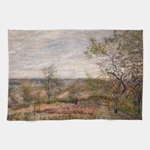 Alfred Sisley - Windiger Tag in Veneux Geschirrtuch