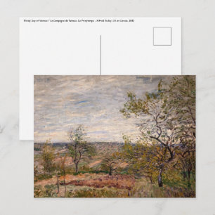 Alfred Sisley - Windiger Tag in Veneux Postkarte