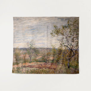 Alfred Sisley - Windiger Tag in Veneux Wandteppich