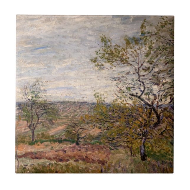 Alfred Sisley - Windy Day in Veneux Fliese (Vorderseite)
