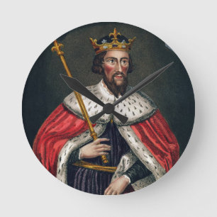 Alfred the Great (849-99), nach einem Gemälde in d Runde Wanduhr