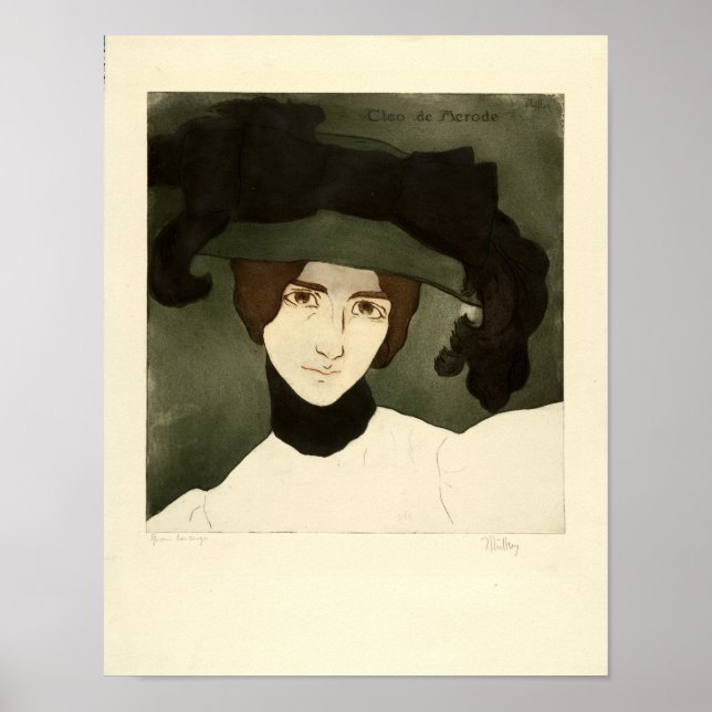 Alfredo Müller, Portrait Cléo de Mérode 1900 Poster (Vorne)