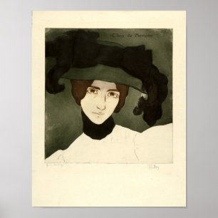 Alfredo Müller, Porträt Cléo de Mérode 1900 Poster