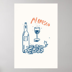 Alfresco Weinflaschen Weintrauben Drucken Vintag I Poster