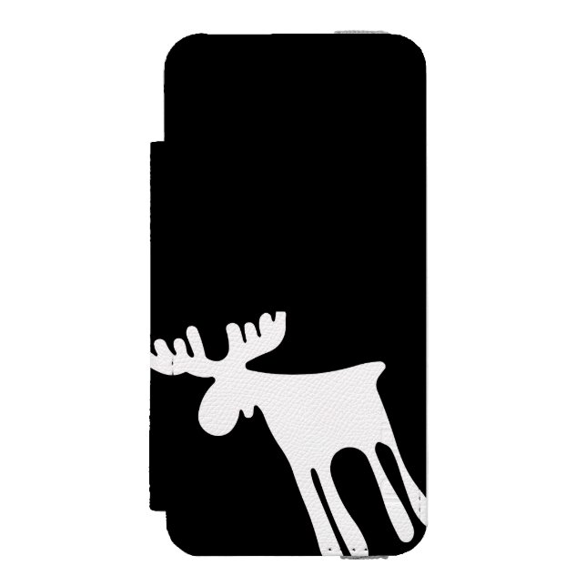 Älg / Moose, vit Incipio iPhone Geldbeutel-Hülle (Folio Vorderseite)