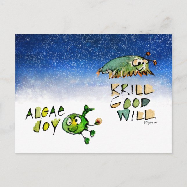 Algae Joy Krill Good Will Holiday Postcard Postkarte (Vorderseite)
