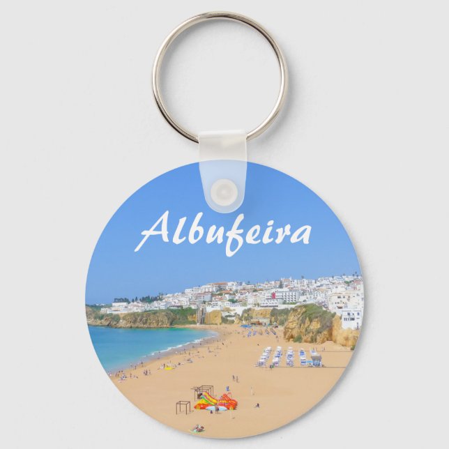 Algarve Albufeira Beach in Portugal Souvenir Schlüsselanhänger (Vorderseite)