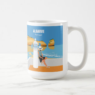 Algarve Beach Girl Reisen Vintag Kaffeetasse