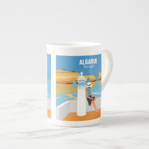 Algarve Beach Girl Reisen Vintag Prozellantasse