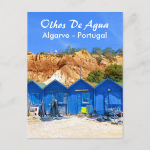 Algarve Fisherman Huts in Olhos De Agua Portugal Postkarte