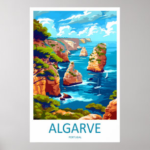 Algarve Nationalpark Poster Reise Skifahren Vintag