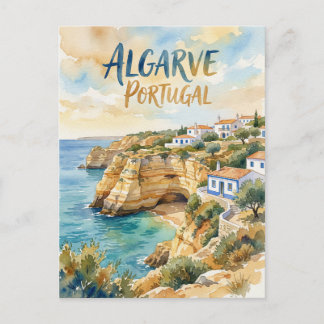 Algarve Portugal Aquarell Postkarte
