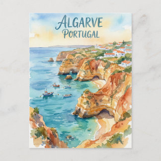 Algarve Portugal Aquarell Postkarte