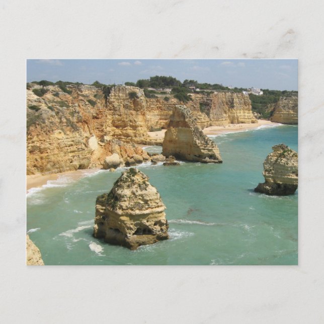 Algarve, Portugal, Benagil Strand und Felsen Postkarte (Vorderseite)