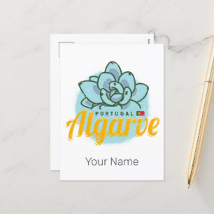 Algarve Portugal Blume Sukkulent Vintag Souvenir Feiertagspostkarte