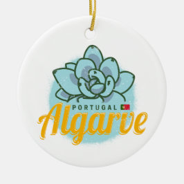 Algarve Portugal Blume Sukkulent Vintag Souvenir Keramik Ornament