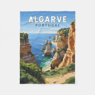 Algarve Portugal Reise Kunst Vintage Fleecedecke