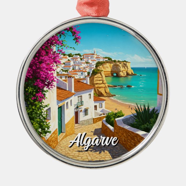 Algarve Portugal Reisen Ornament Aus Metall (Vorne)