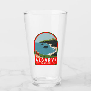 Algarve Portugal Retro-Reise Kunst Vintage Glas
