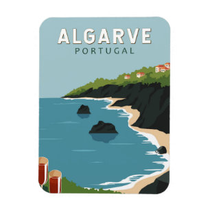Algarve Portugal Retro-Reise Kunst Vintage Magnet
