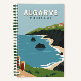 Algarve Portugal Retro-Reise Kunst Vintage Notizbuch