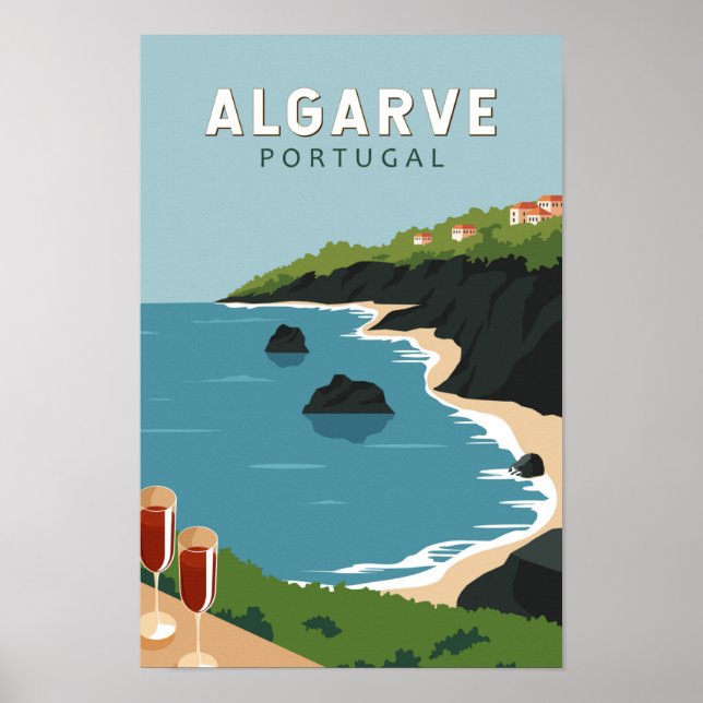 Algarve Portugal Retro Reisen Vintag Poster (Vorne)