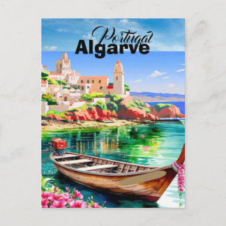Algarve Portugal Travel Postcard Art, Portugal Tra Postkarte
