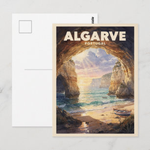 Algarve Portugal Vintage Reise Postkarte