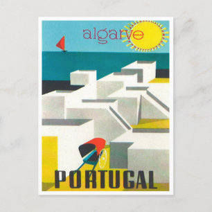 Algarve, Portugal Vintage-Reisepostkarte Postkarte