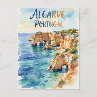 Algarve Portugal Wasserfarbe Postkarte