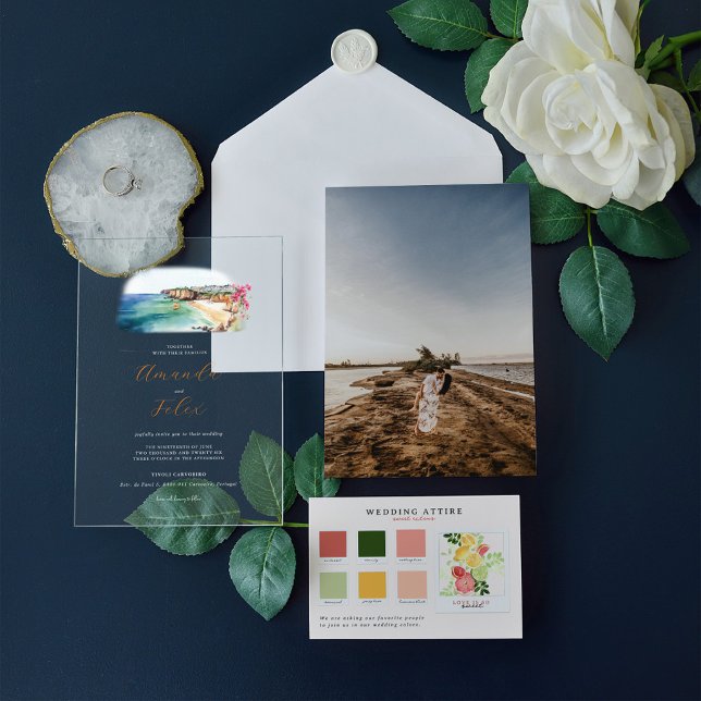 Algarve Portugal Wedding Acryleinladungen (Von Creator hochgeladen)