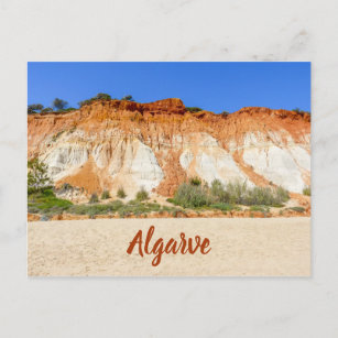 Algarve Praia da Falesia in Portugal Postkarte