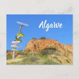 Algarve Rocks und Wegweiser Portugal Postkarte