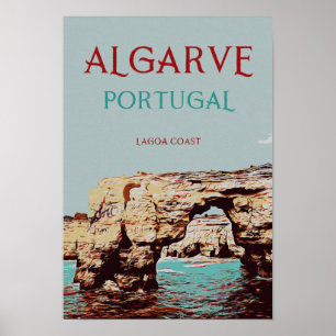 Algarve Strand Portugal Vintage Reise Poster