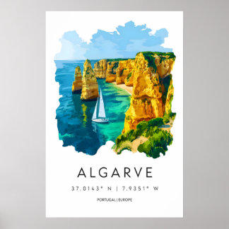 Algarve Watercolor Ski Vintage National Park Poster