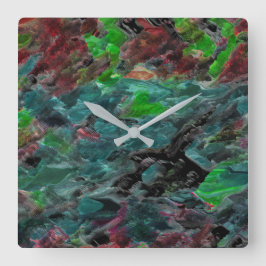 Algas ou corais do mar com efeito onda quadratische wanduhr