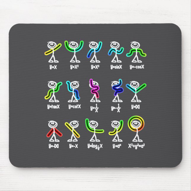 Algebra Dance Funny Graph Figures Math  Mousepad (Vorne)
