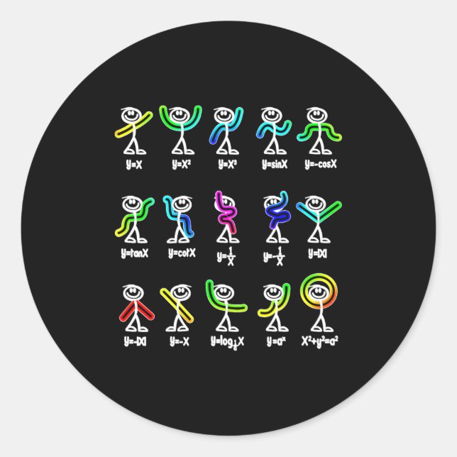 Algebra Dance Funny Graph Figures Math  Runder Aufkleber (Vorderseite)