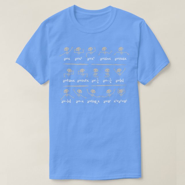 Algebra Dance Funny Graph Halloween Skeleton Math  T-Shirt (Design vorne)