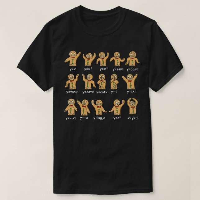 Algebra Dance Gingerbread Funny Graph Figures Math T-Shirt (Design vorne)