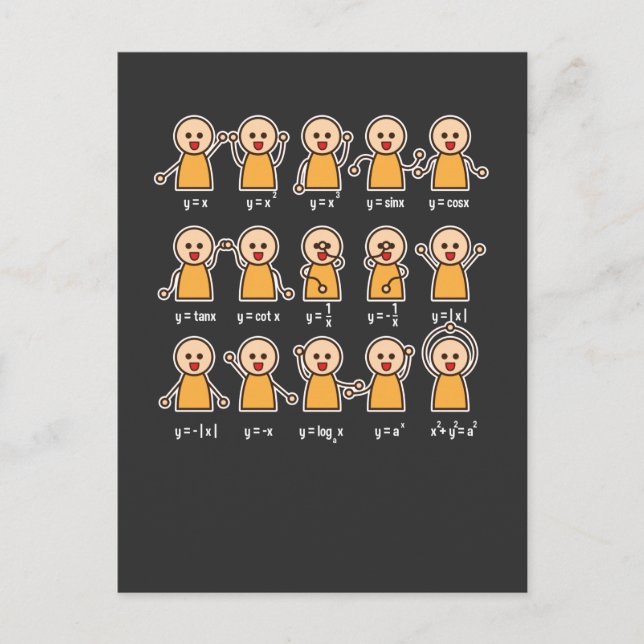 Algebra Lehrer Math Student Gleichung Graph Postkarte (Vorderseite)