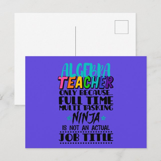 Algebra-Lehrer nur wegen Vollzeit-Multi Postkarte (Vorne/Hinten)