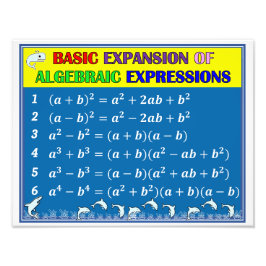 Algebra Math Classroom Poster - Blue Ocean