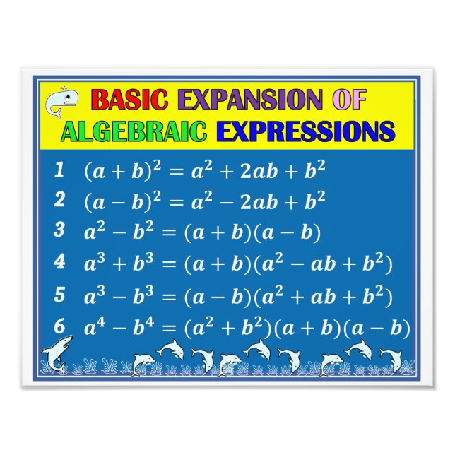 Algebra Math Classroom Poster - Blue Ocean (Vorne)