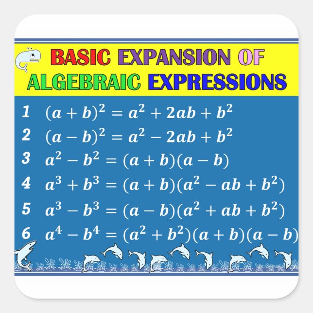 Algebra Math Classroom Sticker - Blue Ocean (Vorderseite)